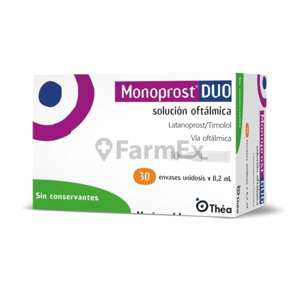 Monoprost Duo Solución Oftálmica x 30 Envases Unidosis x 0,2 mL Farmex-BanMedica-Persistente